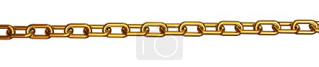 cadena de oro dorado largo aislado fondo de metal - 3d renderizado