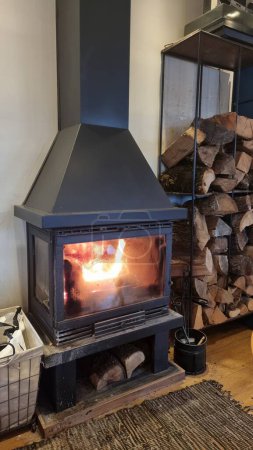 pellet heater woods fire home in  winter season alterantive energy 