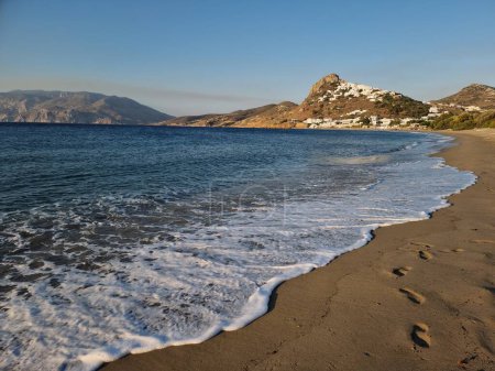 skiros or skyros greek  island chora city view from beach molos tourist resort in greece