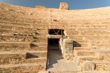roman odeon theater details  in ancient nikopolis area preveza perfecture greece