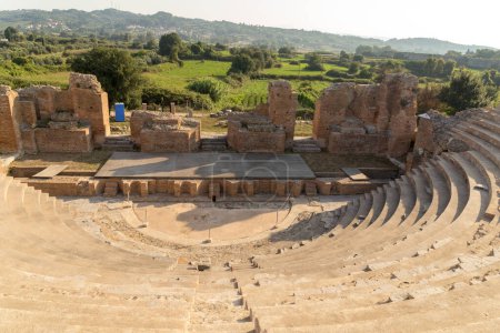 roman odeon theater details  in ancient nikopolis area preveza perfecture greece