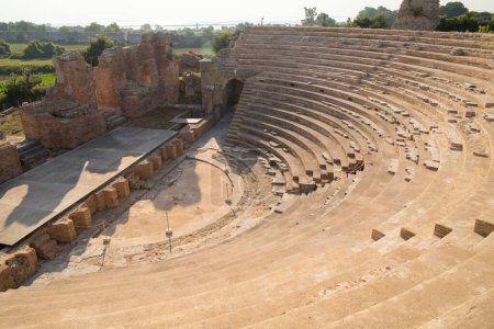 Photo for Roman odeon theater details  in ancient nikopolis area preveza perfecture greece - Royalty Free Image