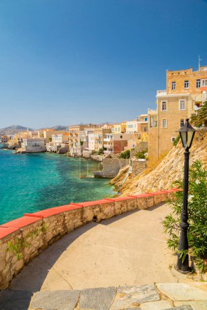 syros or siros island in greece summer tourist resort holidays