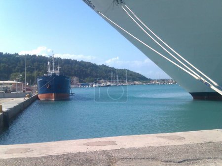 Photo for Cruise ship in katakolo port waiting  greece - Royalty Free Image