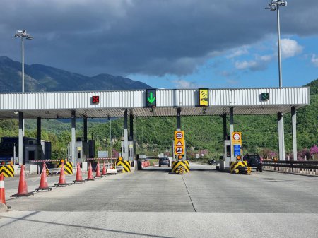 toll station in egnatia street in greece ioannina city highway