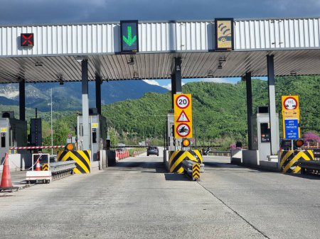 Photo for Toll station in egnatia street in greece ioannina city highway - Royalty Free Image