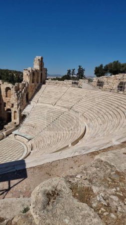 greece athens roman theater in acropolis odeon of herodes atticus  europe atractions