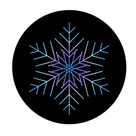 Illustration for Vector blue snowflake at round background icon.  illustration for web - Royalty Free Image