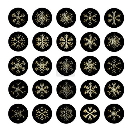 Illustration for Vector set of various snowflakes icons.  illustration for web - Royalty Free Image