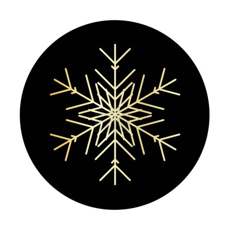 Illustration for Vector golden snowflake at round background icon. illustration for web. Vector illustration - Royalty Free Image