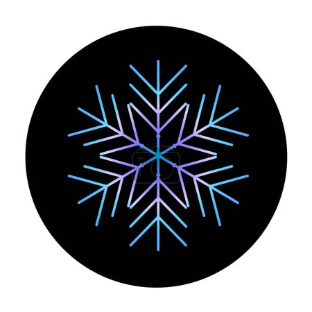Illustration for Vector blue snowflake at round background icon. illustration for web. Vector illustration - Royalty Free Image