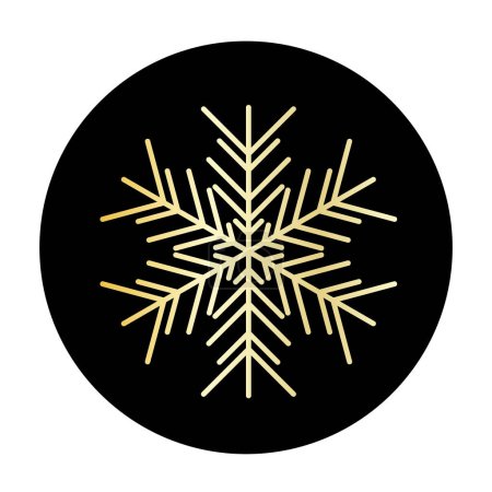 Illustration for Vector golden snowflake at round background icon. illustration for web. Vector illustration - Royalty Free Image