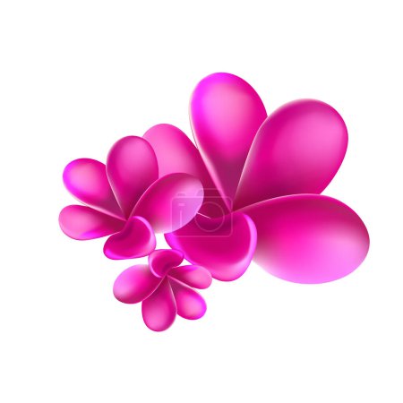 Palm Monstera Blätter mit Hibiskus und rosa Federn Blumen abstrakten Hintergrund. Trendy Sommer exotischen Blumen-Print. Tropische exotische Blume Set.