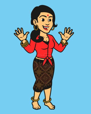 Téléchargez les photos : Femme portant le costume traditionnel de la tribu Madura indonésienne - en image libre de droit