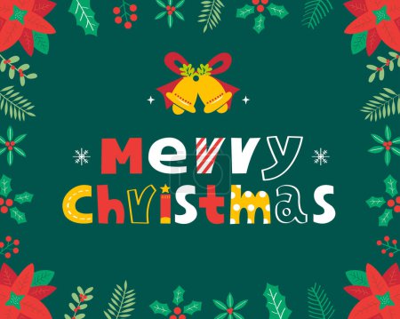 Illustration for Handwriting of Merry Christmas, Frame of Merry Xmas - Royalty Free Image