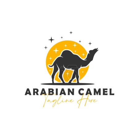 Téléchargez les illustrations : Illustration vectorielle de chameau arabe logo design - en licence libre de droit