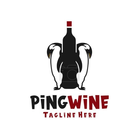 Téléchargez les illustrations : Ping vin vecteur illustration logo design - en licence libre de droit