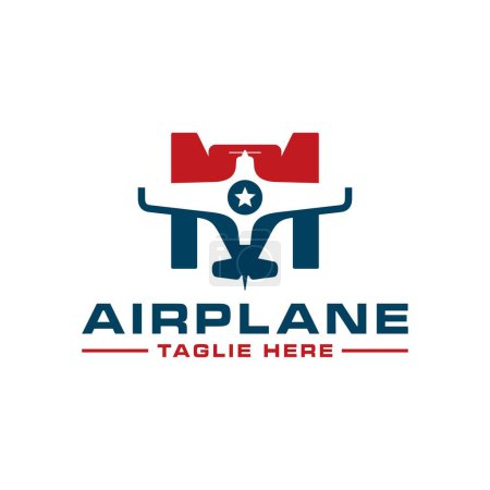 airplane logo design with the letter M
