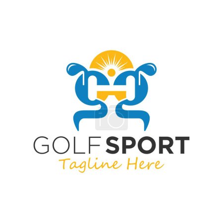 logo de sport de golf design avec les lettres GH