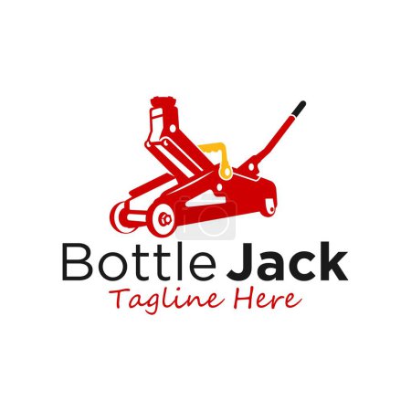 car jack illustration logo design