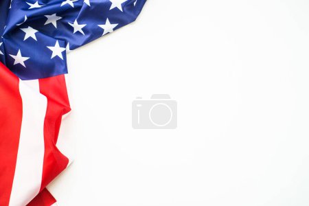 Photo for American flag background, USA flag on white. Copy space for design. - Royalty Free Image