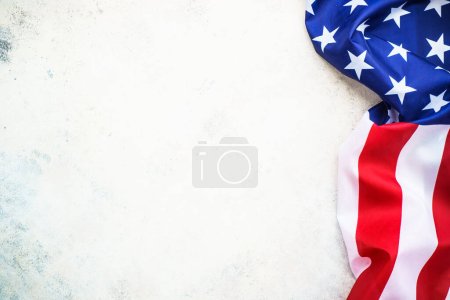 Hintergrund der amerikanischen Flagge, Flagge der USA. Bild mit Kopierraum für Design.