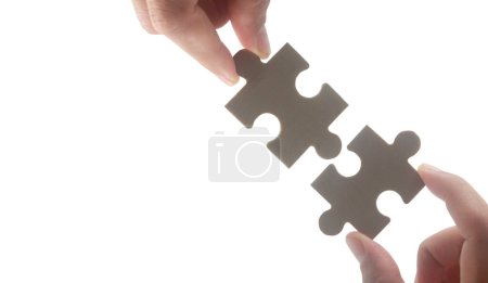 Photo for Connecting jigsaw puzzle. Business solutions success and strategy concept - Royalty Free Image