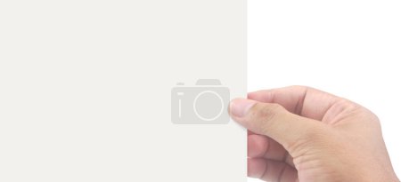Photo for Hands holding paper blank for a letter paper - Royalty Free Image