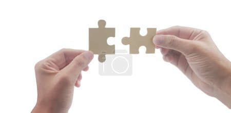 Photo for Connecting jigsaw puzzle. Business solutions success and strategy concept - Royalty Free Image