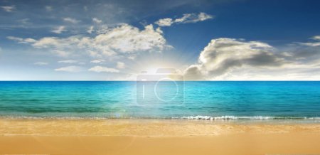 Photo for Empty white cloud on the blue sky and sea - Royalty Free Image