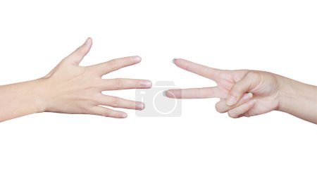 Photo for Hand young measuring invisible item concept - Royalty Free Image