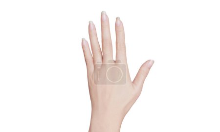 Photo for Hand young measuring invisible item concept - Royalty Free Image