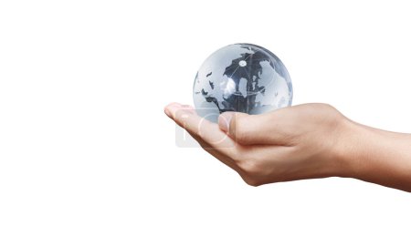 Photo for Glass globe in hand,Energy saving concept, Elements of this image furnished by NASA - Royalty Free Image
