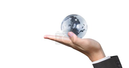 Photo for Glass globe in hand,Energy saving concept, Elements of this image furnished by NASA - Royalty Free Image