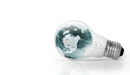 Photo for Ideas Single light bulb with globe - Royalty Free Image