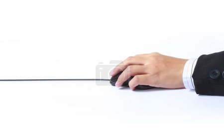Affaires avec la souris d'ordinateur en main
