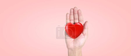 Téléchargez les photos : Les mains tenant le cœur rouge. concepts de don pour la santé cardiaque - en image libre de droit