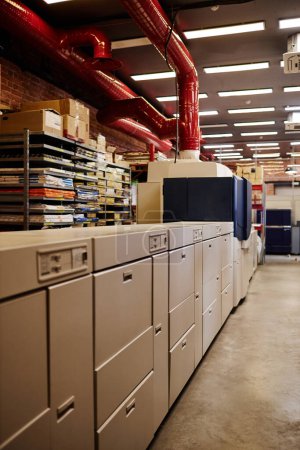 Photo for Background image of printing factory workshop, copy space - Royalty Free Image