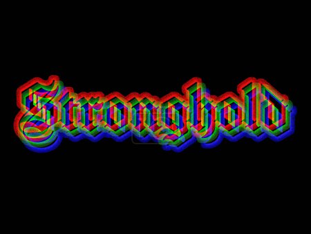 Word Stronghold in RGB auf schwarzem Hintergrund 