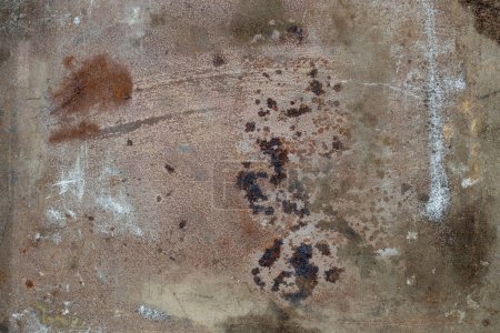 Photo for Grunge rusty metal background or texture with scratches and cracks, close up, top view - Royalty Free Image