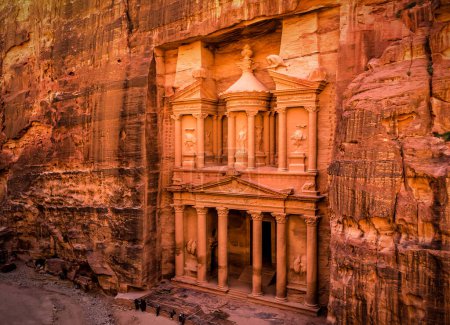 Photo for Al Khazneh - the treasury entrance, Petra, Jordan. Travel and vacation theme - Royalty Free Image