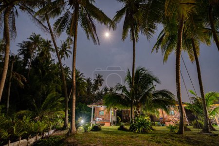 Photo for Serene night view with beautiful full moon on Koh Mak, Thailand. - Royalty Free Image