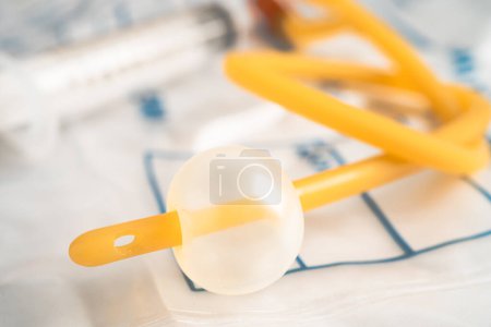 Photo for Foley urinary catheter with urine bag for disability or patient in hospital. - Royalty Free Image