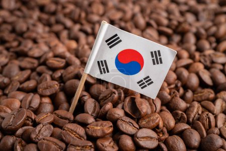 Südkorea Flagge auf Kaffeebohnen, Import Export Handel Online-Handel.
