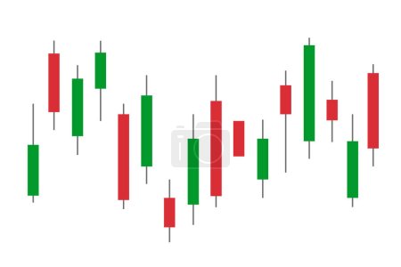 Trade chart candles stock, finance data market, vector illustration