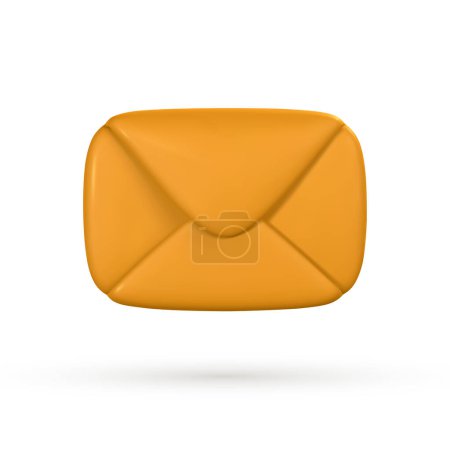 3d realistic mail envelope icon. Incoming mail notify. Online email concept. Vector illustration.