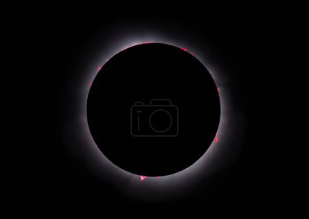 Prominencias Eclipse Solar Total - Un compuesto de 2 imágenes tomadas el 8 de abril de 2024, Waterville, Quebec, Canadá