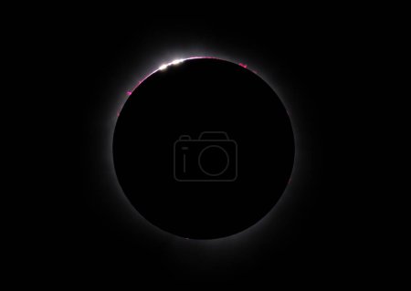 Total Solar Eclipse Baily's Beads with Prominences C2 - April 8, 2024, Waterville, Quebec, Canada