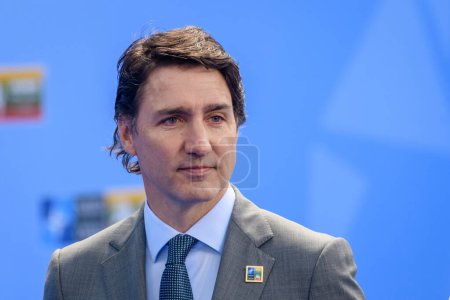 Photo for VILNIUS, LITHUANIA. 11th July 2023. Justin Trudeau, Prime Minister of Canada arrives to NATO Summit 2023. - Royalty Free Image