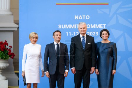Photo for VILNIUS, LITHUANIA. 12th July 2023. Heads of States and Heads of Governnments arrives for Social Dinner organised by Lithuanian President, during NATO SUMMIT 2023. - Royalty Free Image